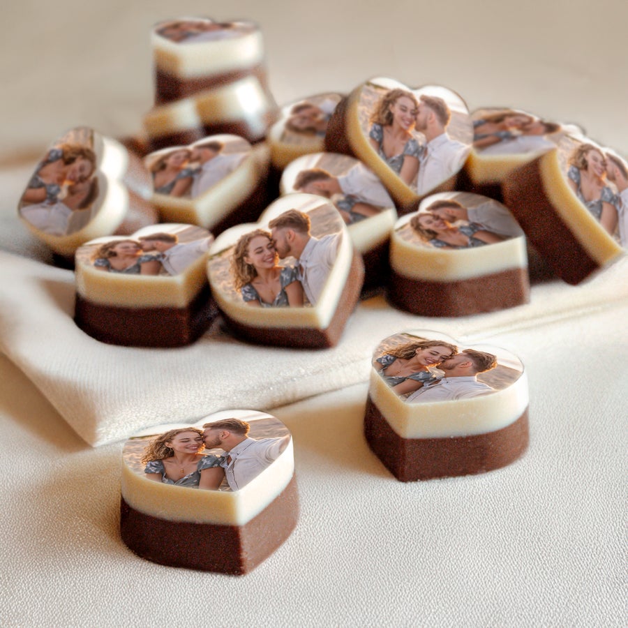 Personalised Photo Chocolates - Hearts Personalised Photo Chocolates - Hearts