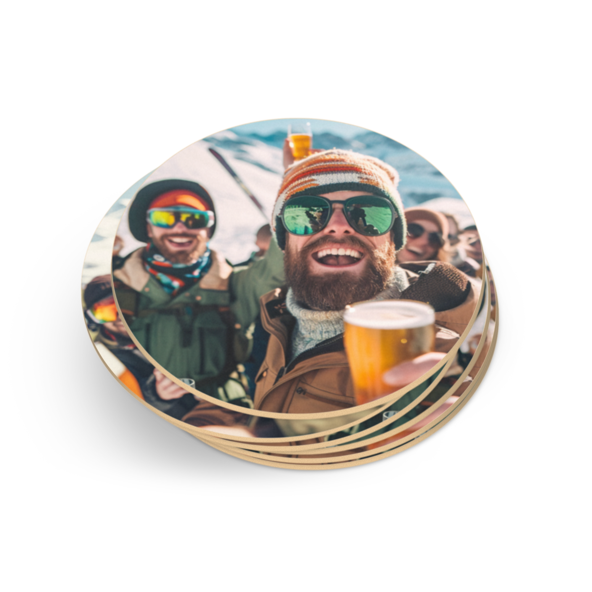 Photo beer coasters set - Round - 6 pieces