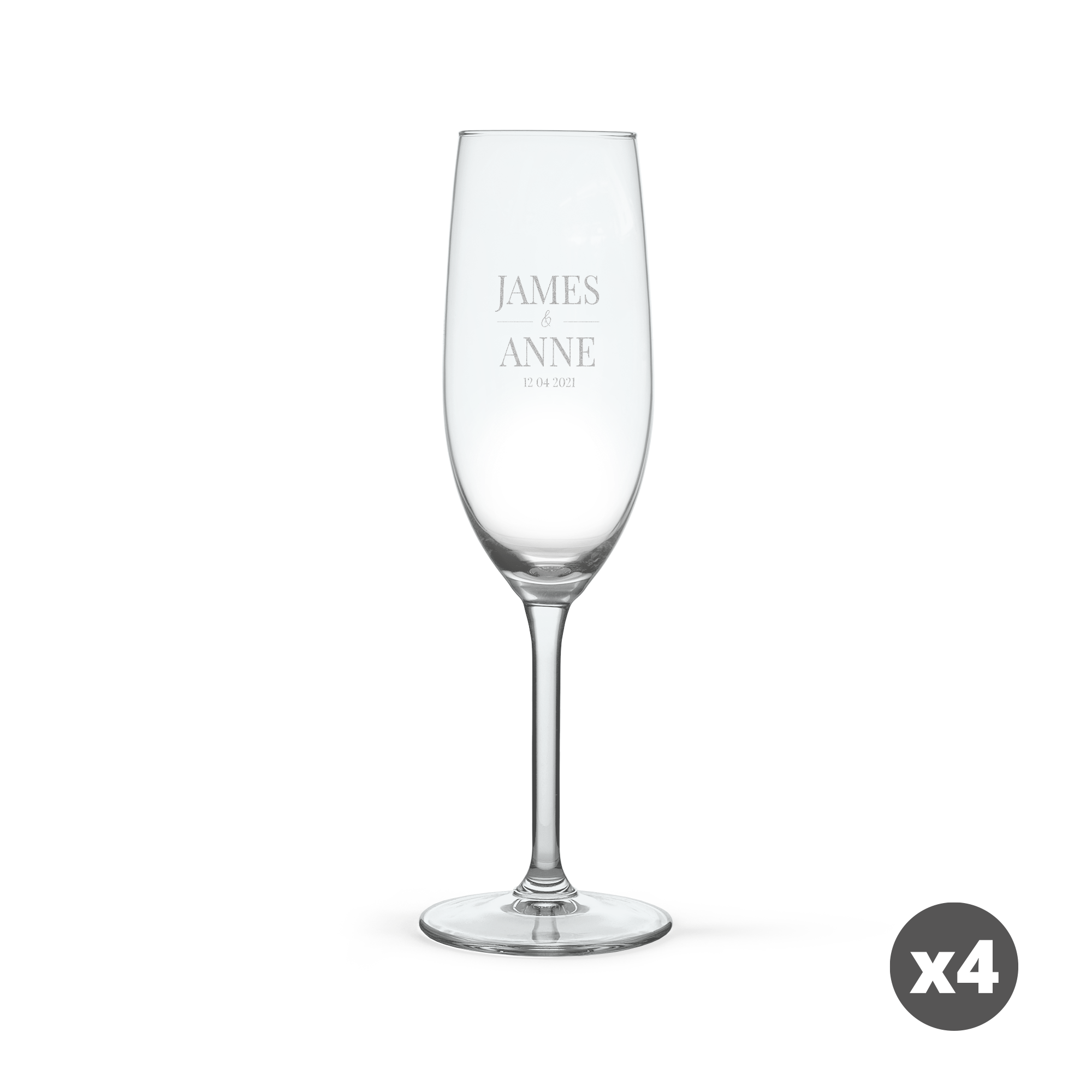 Personalised Champagne Glasses - 4 pcs