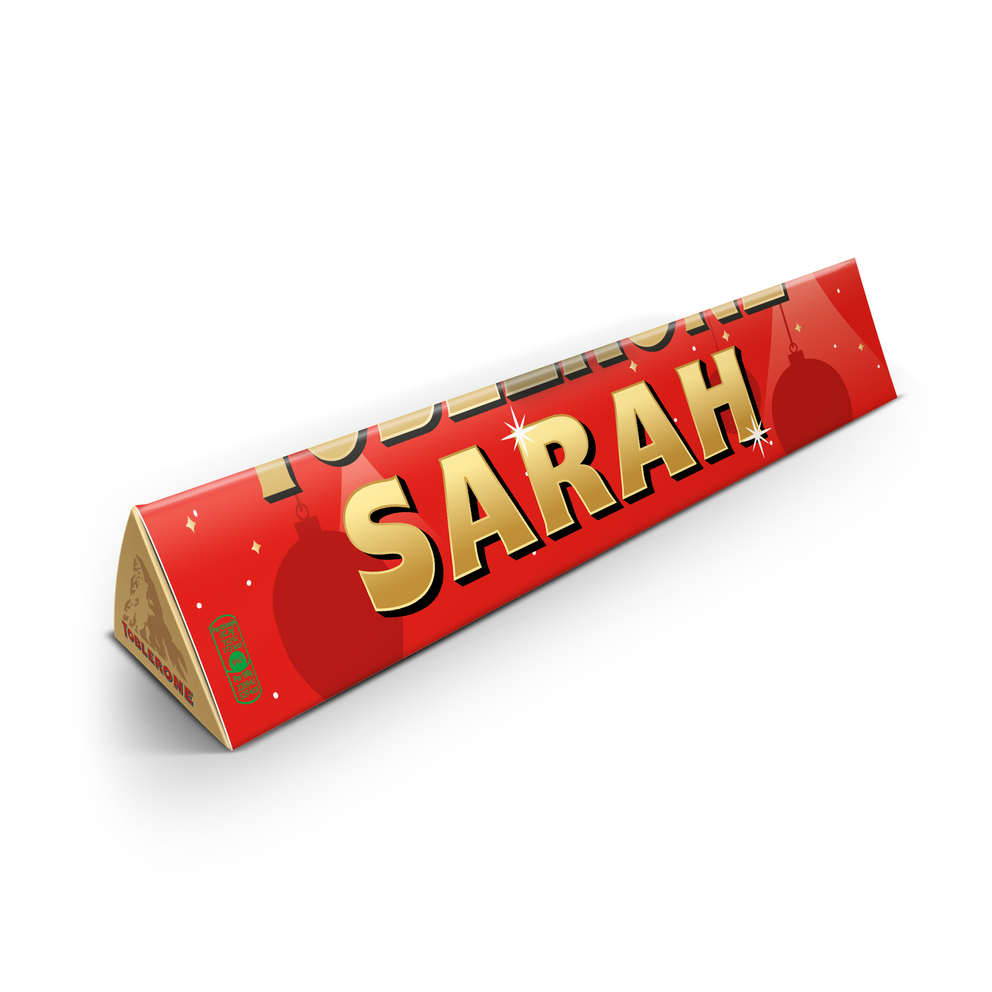 Personalised Toblerone Chocolate Bar - Christmas