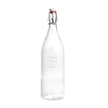 Personalised glass bottle - Fliptop - Engraved