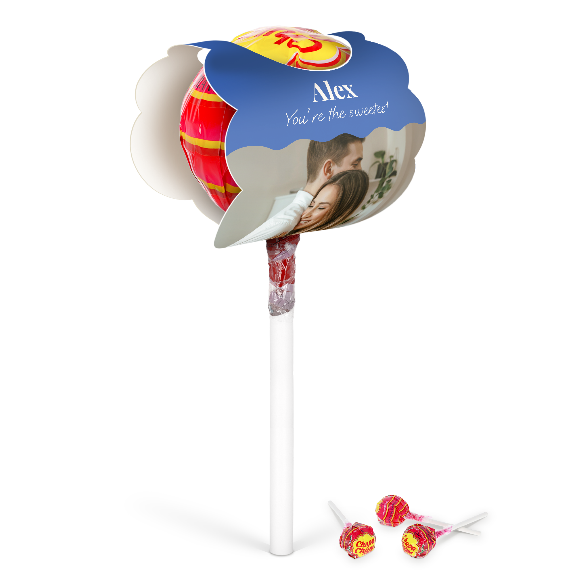 Mega Lolly - personalised - Strawberry - 20 lollys