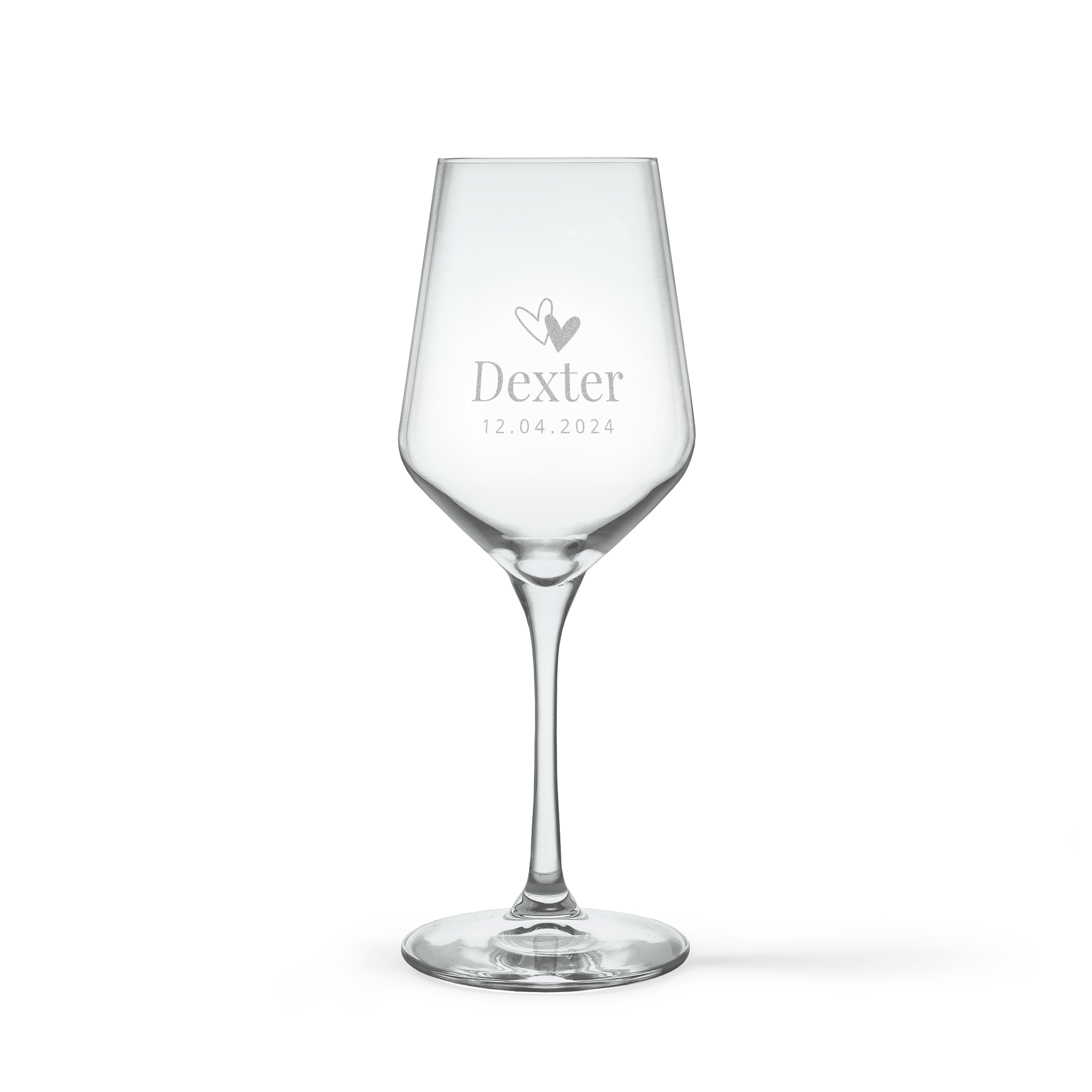 Personalised white wine glasses - Crystal glass - 6 pcs