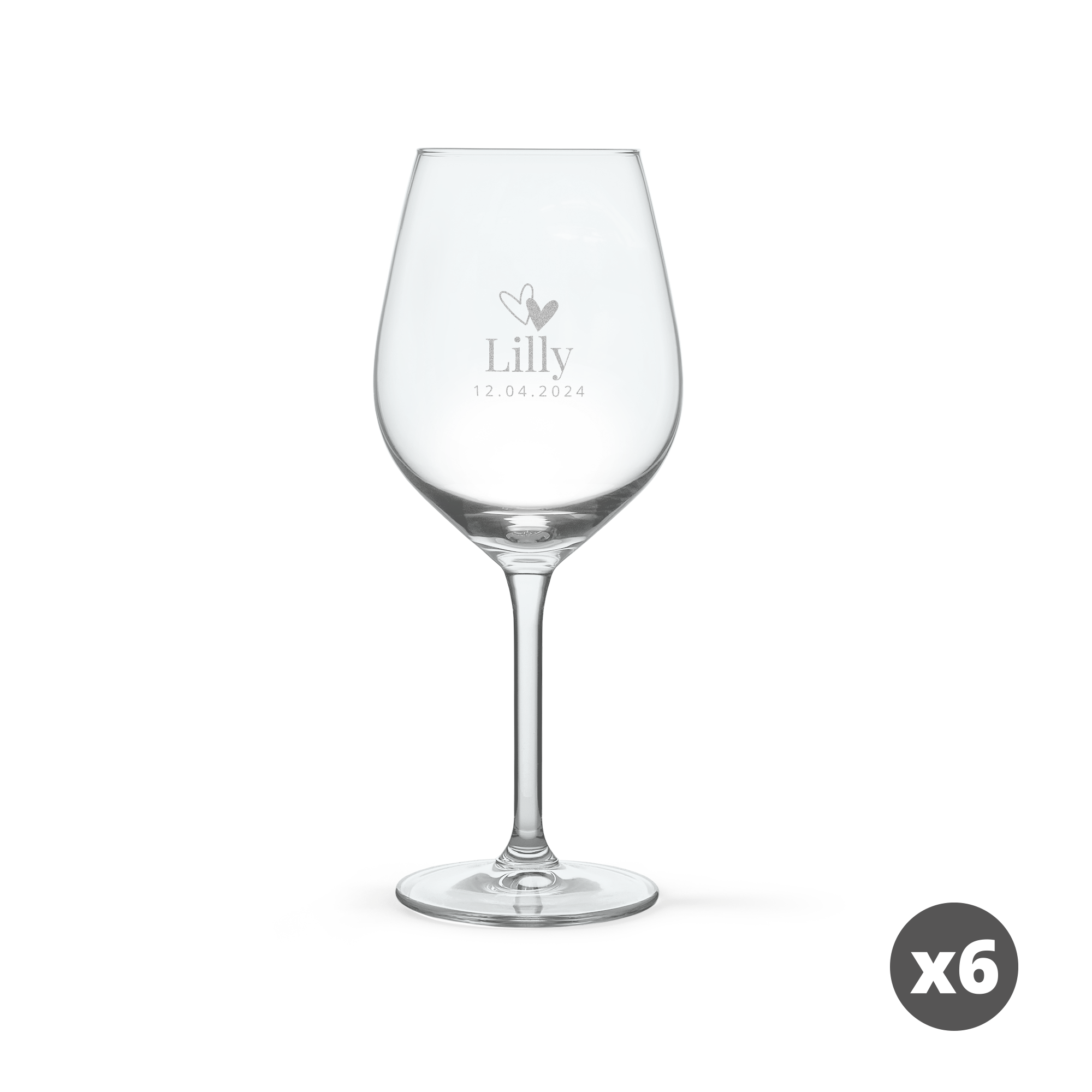 Personalised White Wine Glasses - 6 pcs